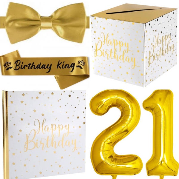 Happy 21 Birthday King set 5-delig