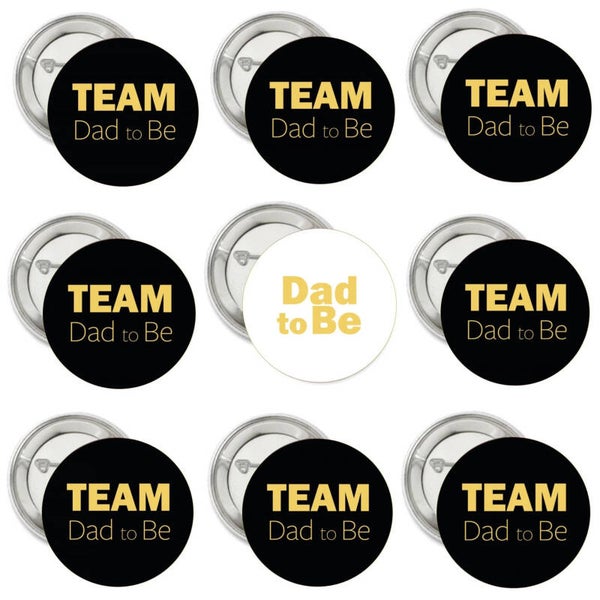 Dadchelor button set Dad to Be en Team Dad