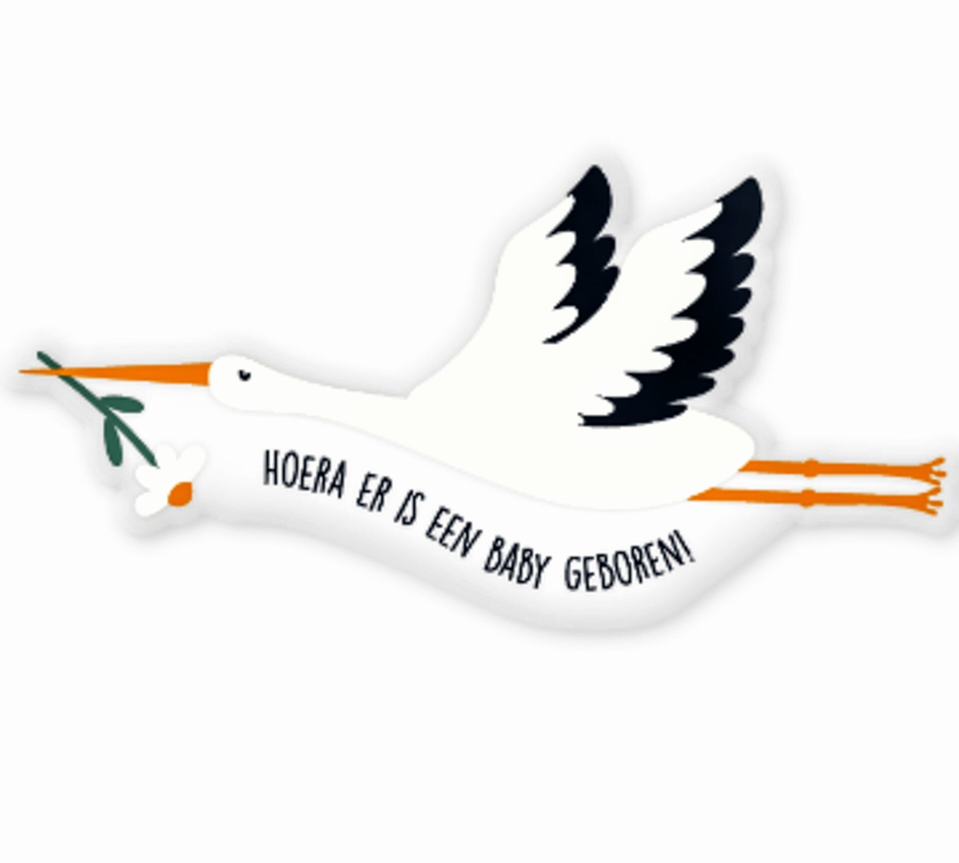 Raamsticker 50 x 25 cm Hoera er is een baby geboren!