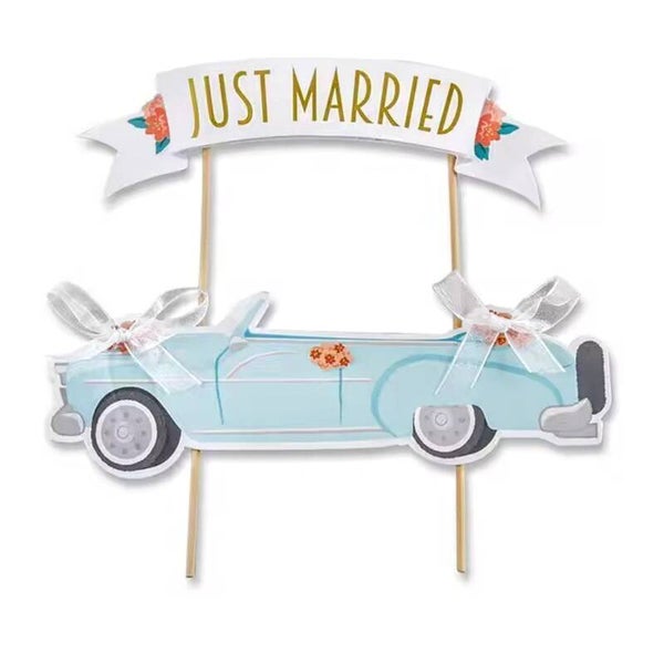Bruidstaart topper Just Married 2-delig