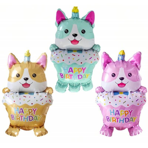 3 Schattige folie ballon Happy Birthday Pup
