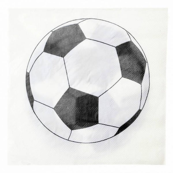 Voetbal servetten zwart wit