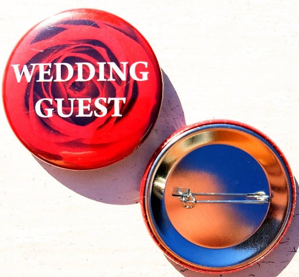 Button of (kleding)magneet Rode Roos met of zonder eigen tekst