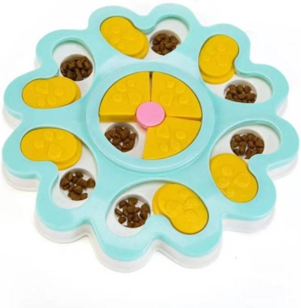 Kattenpuzzel zacht blauw met wit