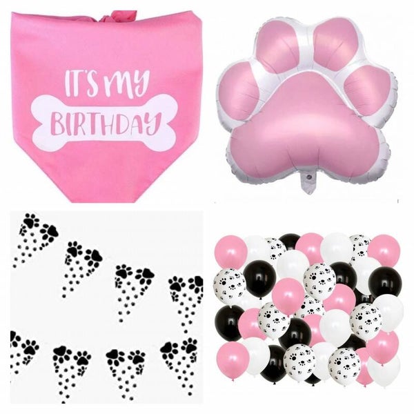 43-delige honden ballonnen decoratie set It's my Birthday roze