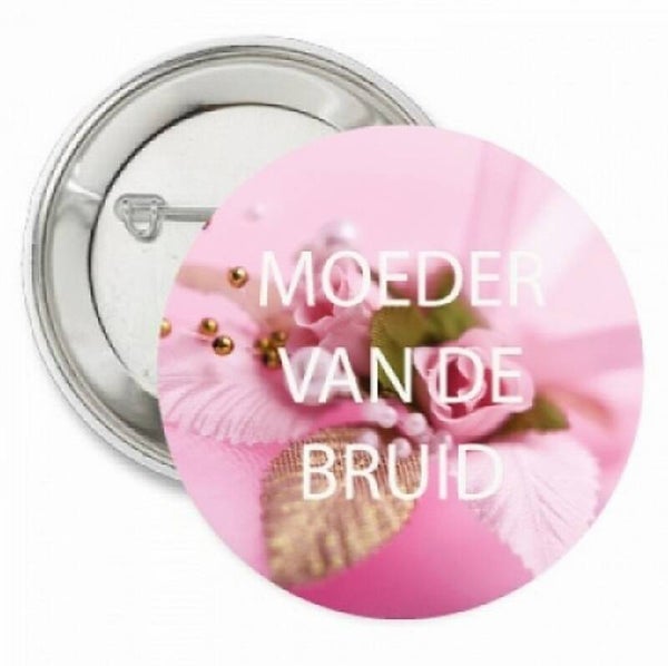 Button of (kleding)magneet Pink Corsage Flower met of zonder eigen tekst