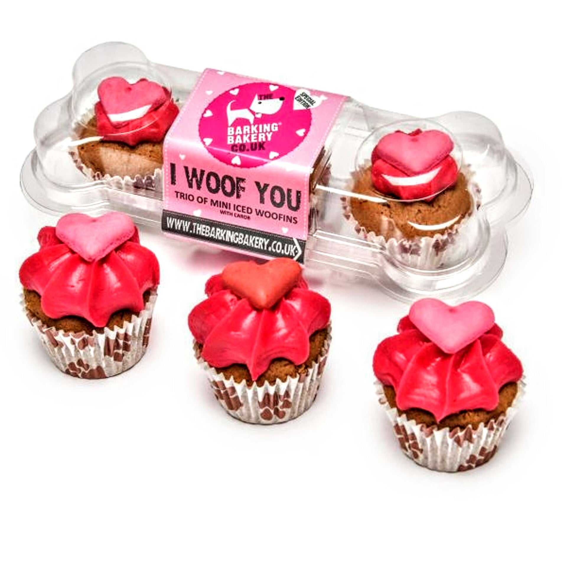 Barking Bakery Trio Mini Iced I Woof You Valentine Hondensnacks 3 stuks