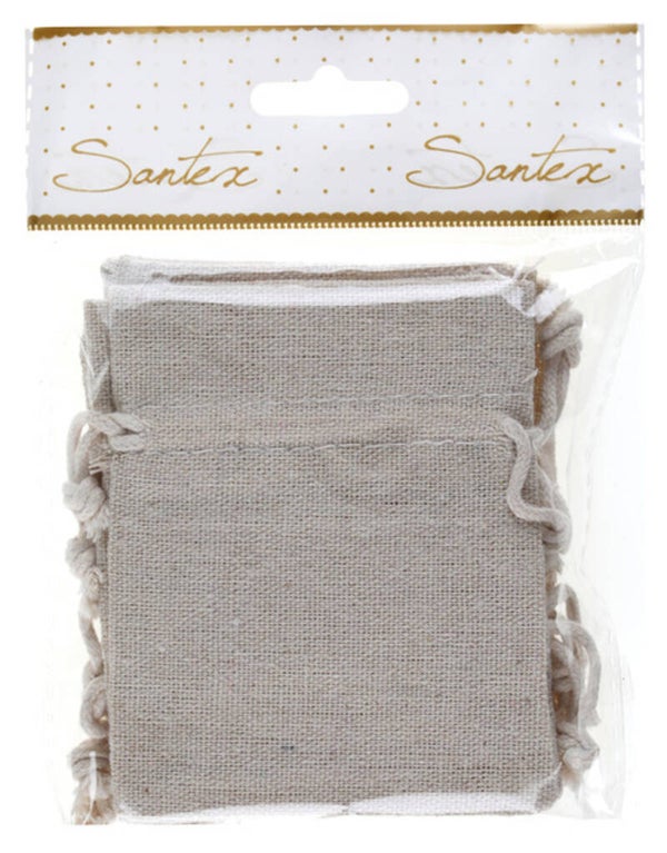 6 cadeau zakjes natural look met treksluiting