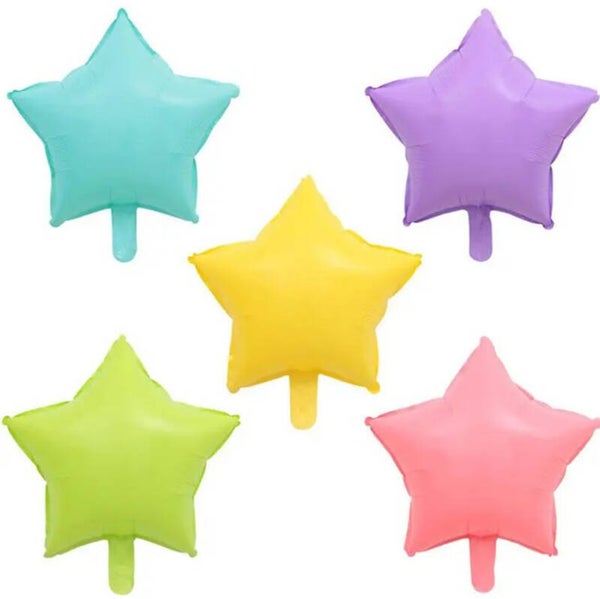 5 grote stervormige folie ballonnen macaron mat