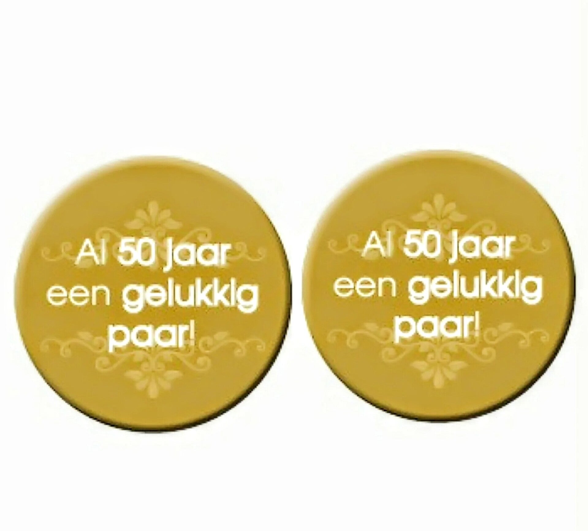 2 buttons al 50 jaar een gelukkig paar