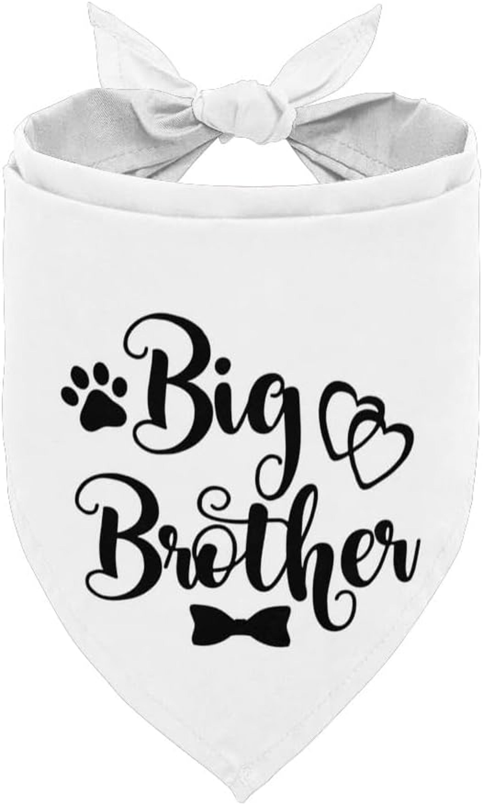 Honden bandana Big Brother wit met zwarte tekst