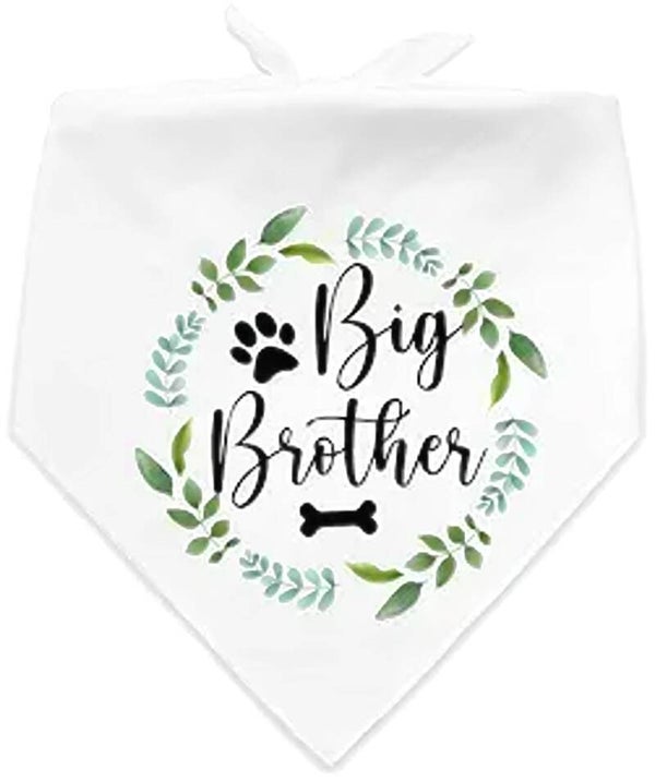 Honden bandana Big Brother met honden pootje, botje en bladeren