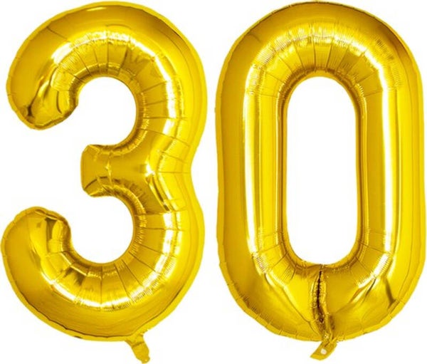 2-delige folie ballonnen set 30 goud XL