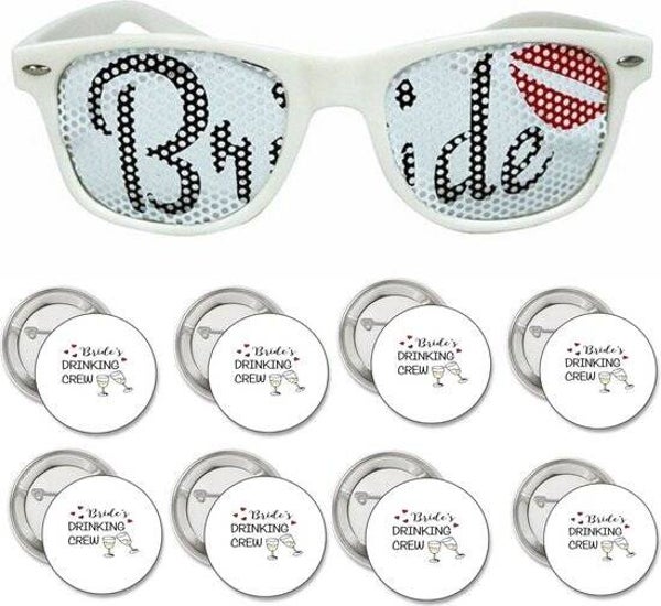 9-delige set Bride en Bride's Drinking Crew