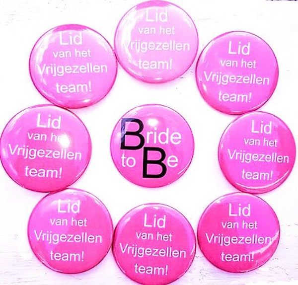 Vrijgezellenfeest buttons Lid van het Vrijgezellenteam en Bride to Be