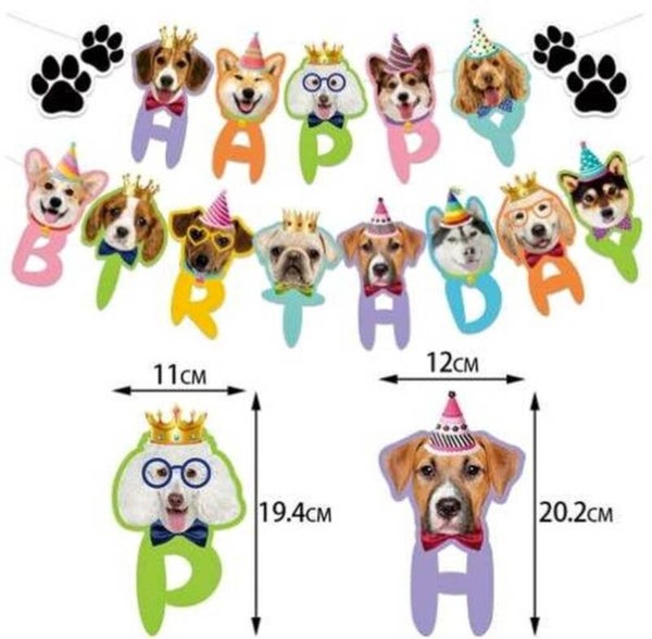 Banner Happy Birthday Dogs XL