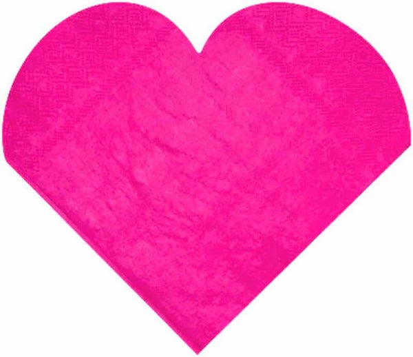 Hartvormige papieren servetten roze