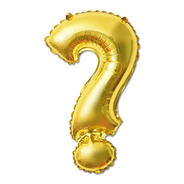 Folie ballon letter Vraagteken goud