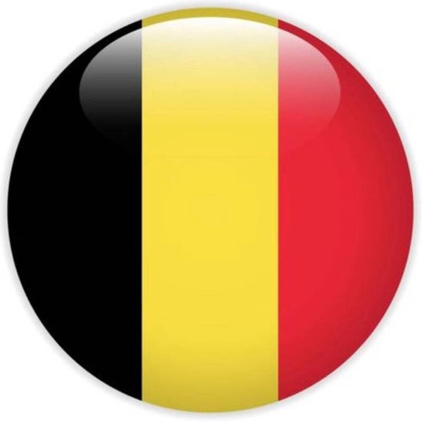 Voetbal button of kleding (magneet) Belgische vlag met of zonder eigen tekst