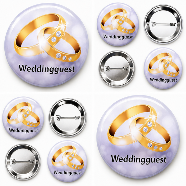 Button Sparkling Wedding Rings