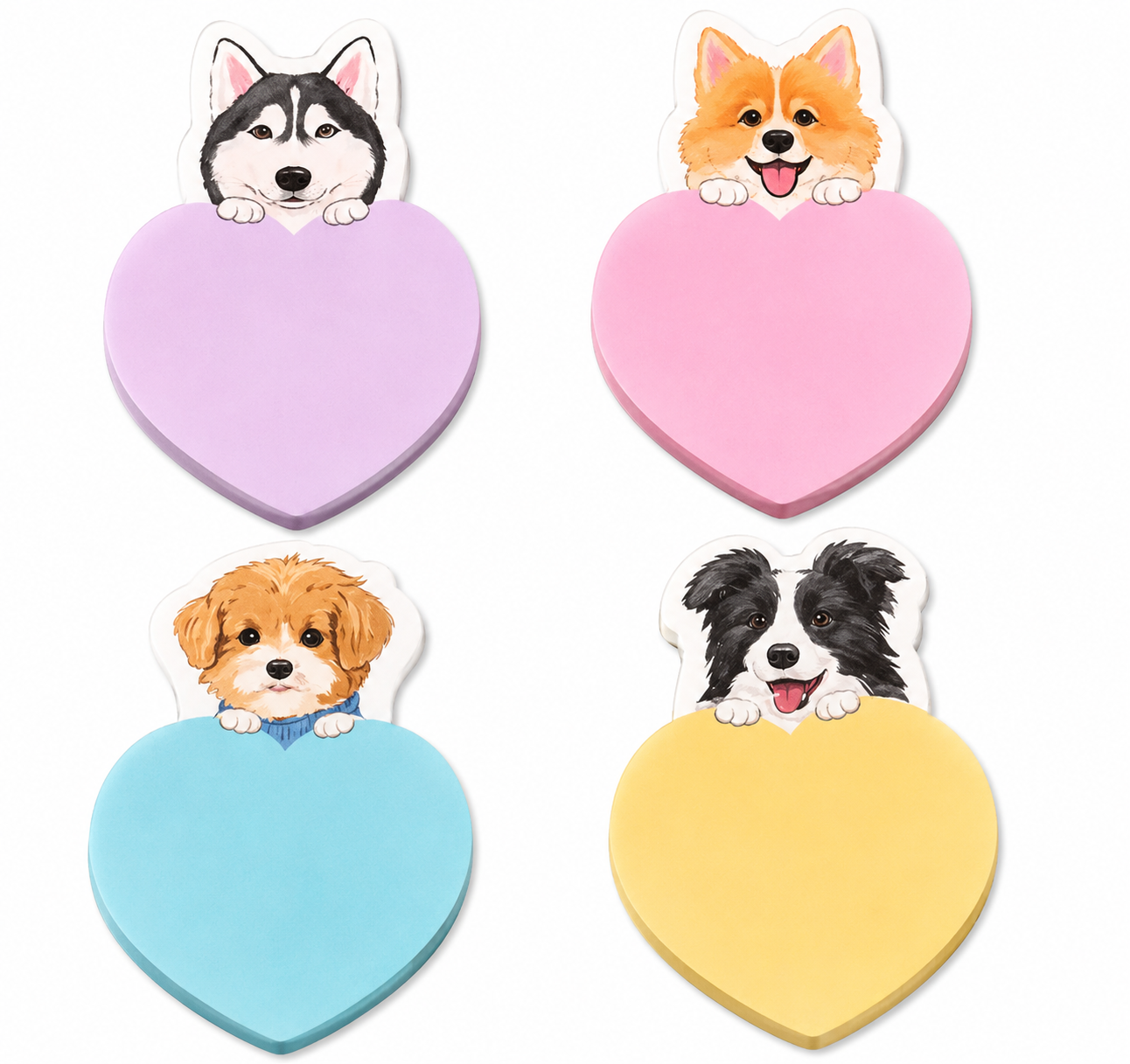 4 Honden notitieboekjes met plakrand