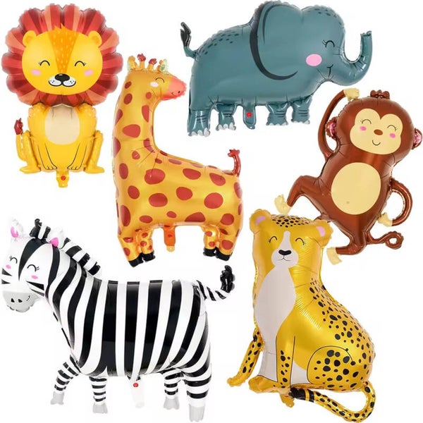 Jungle Animals 6-delige folie ballonnen set