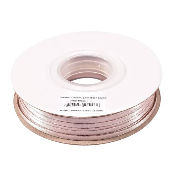 Satijn lint dusty powder pink 3 mm breed en 50 meter lang