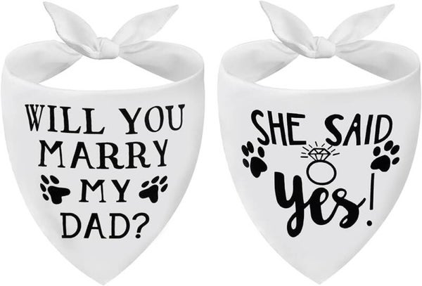 Honden bandana set Will You Marry my Dad & She Said Yes