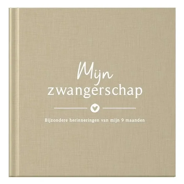Mijn zwangerschapsdagboek linnen taupe