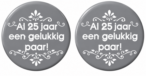 2 Buttons Al 25 Jaar een Gelukkig Paar