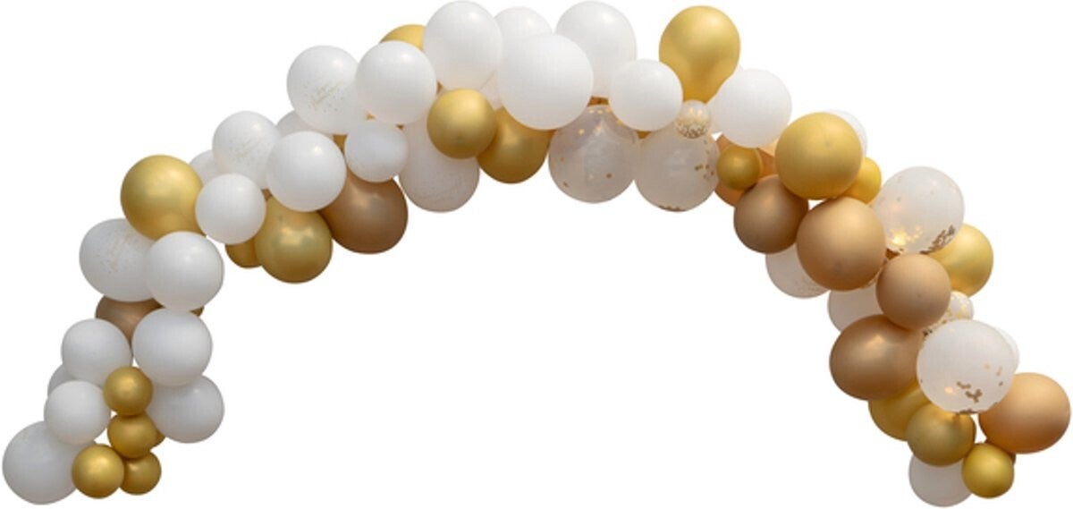 Ballonboog set deLuxe 50 jaar wit en goud