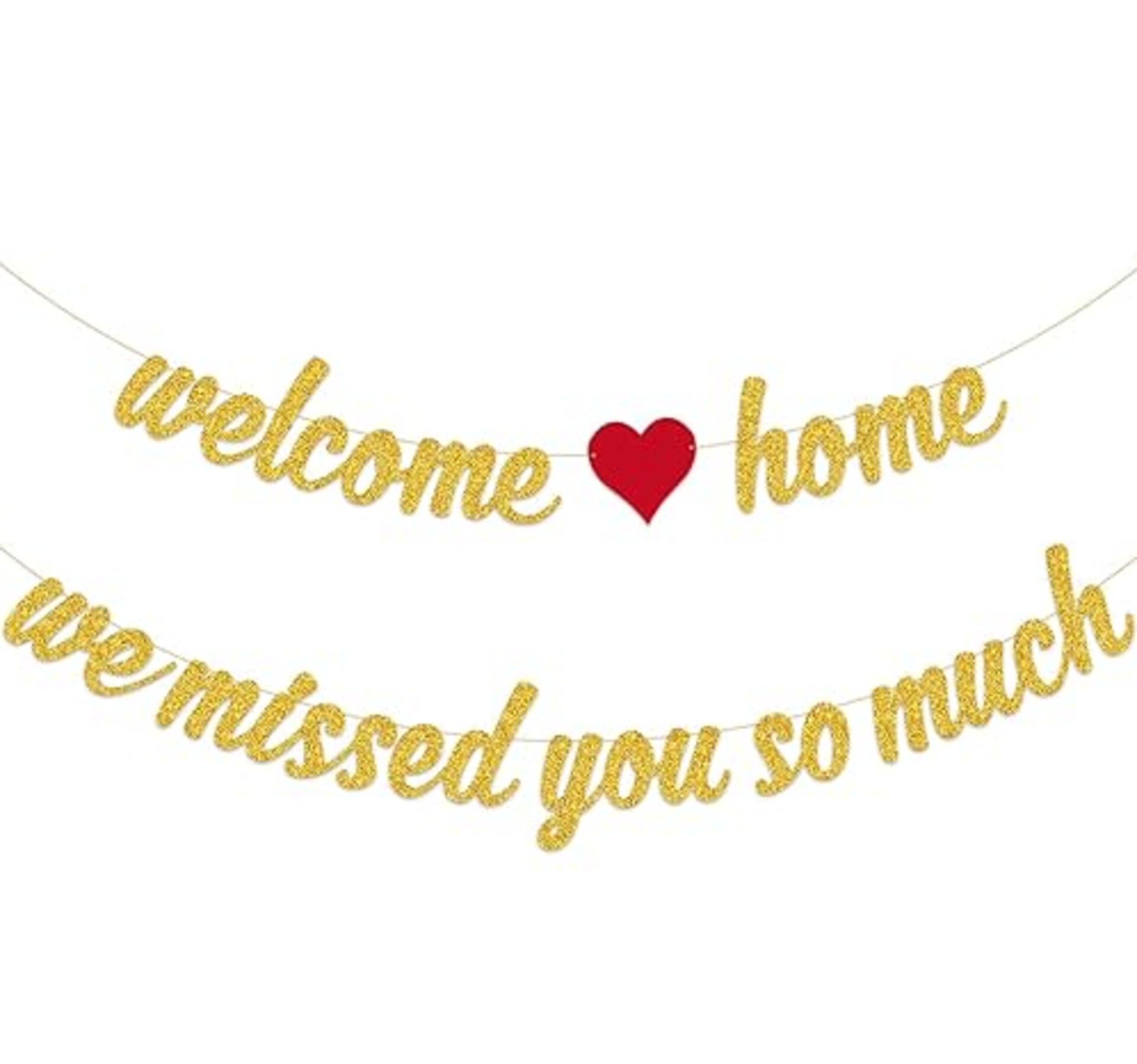 Welcome Home & We Missed You so Much slinger set goud