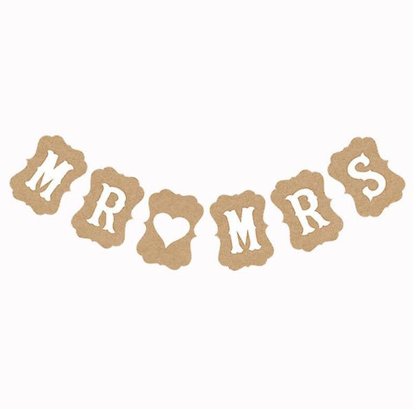 Retro banner Mr & Mrs