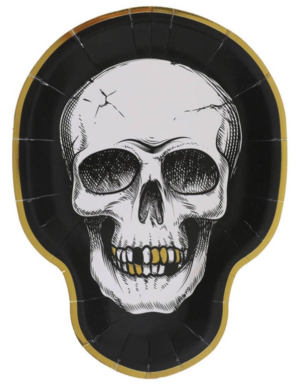 Halloween kartonnen bordjes Skull