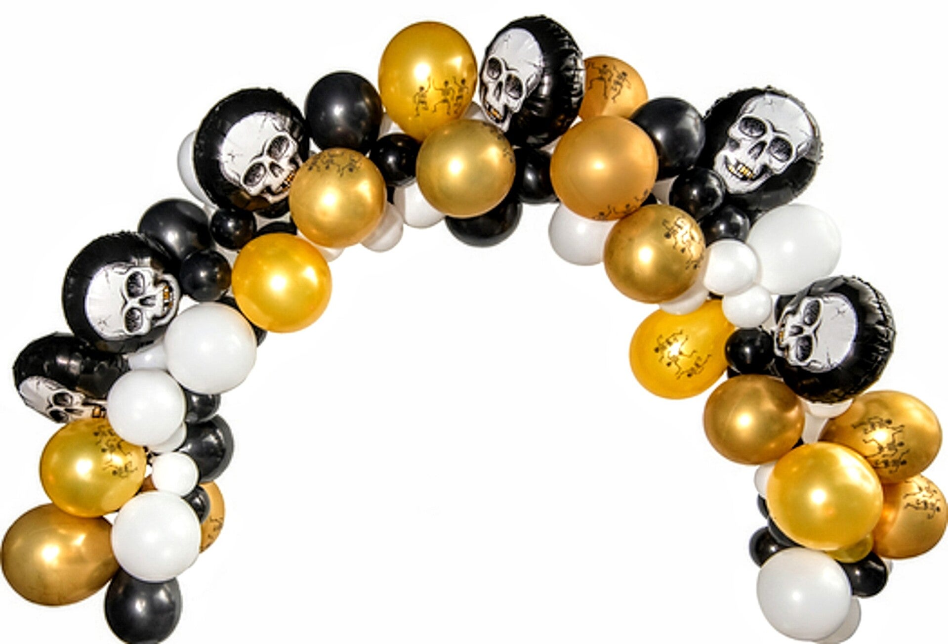 Halloween ballonboog pakket Skelet met 50 ballonnen en lint