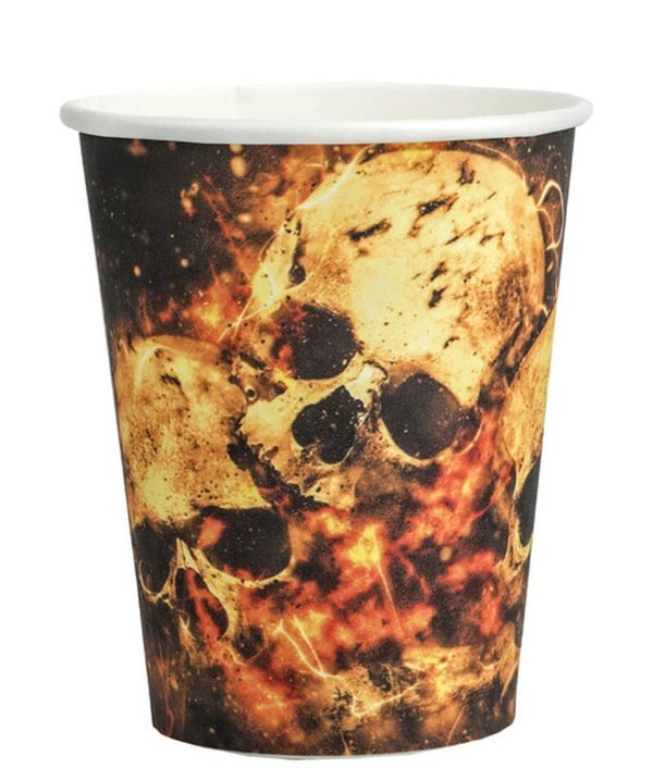 Halloween kartonnen bekertjes Doodshoofd