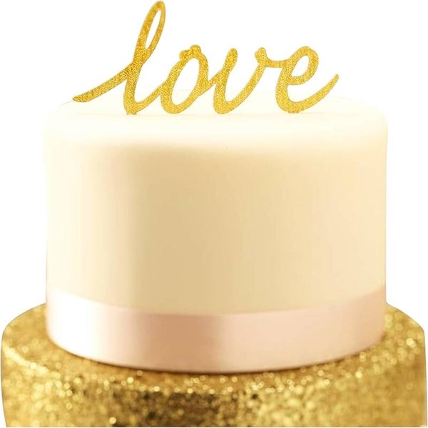 Gingerray taart topper Love goud