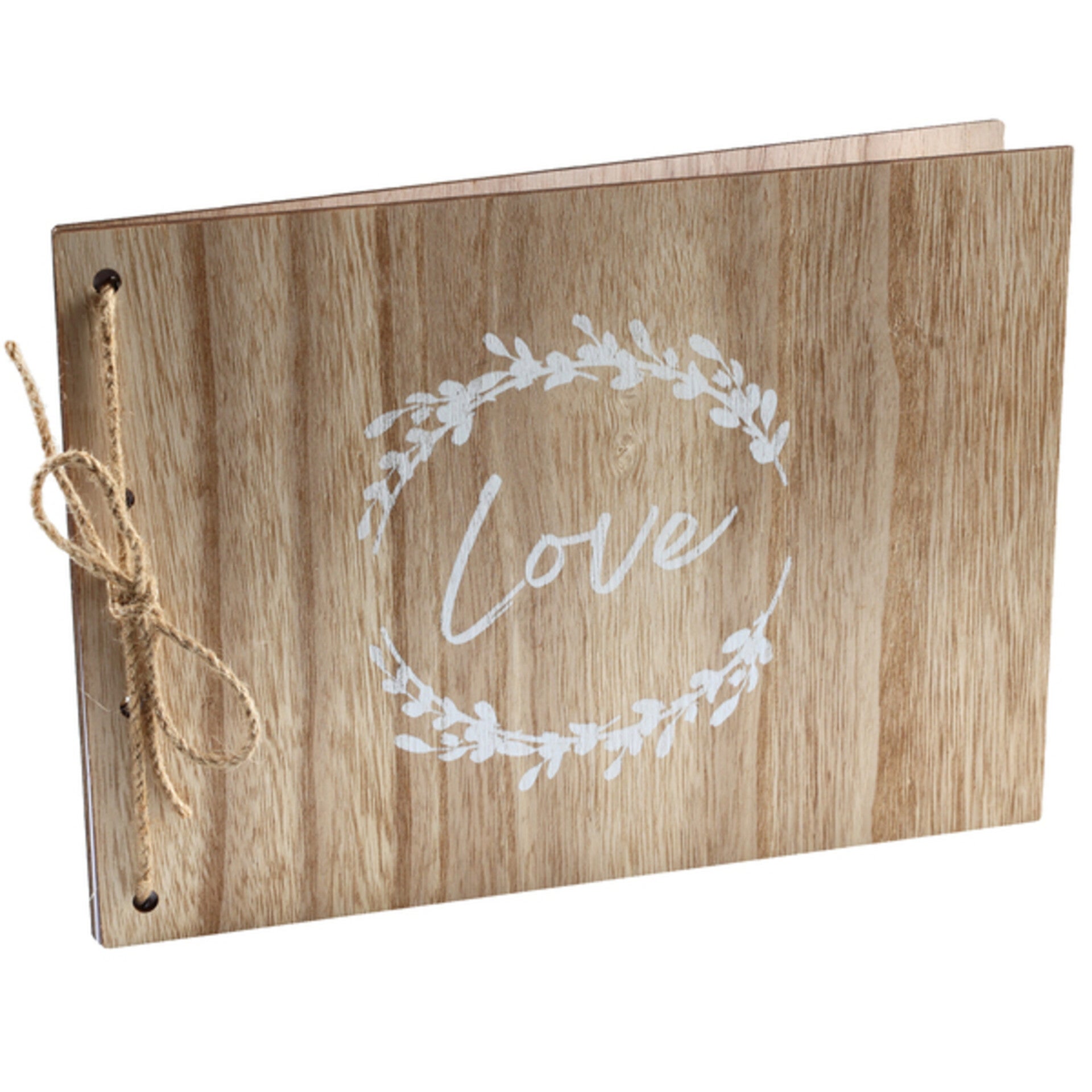 Gastenboek Love van hout en jute