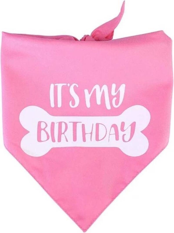 Honden bandana It's my Birthday roze