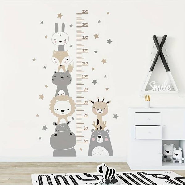 Grote muur- of deur stickerset Animals meetlint