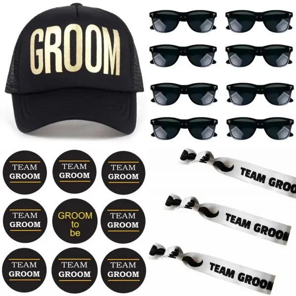 Vrijgezellenfeest Groom to Be en Team Groom set 27-delig