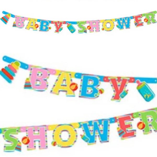 Letterbanner Babyshower multi coloured