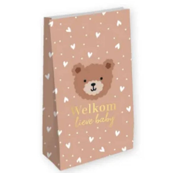 25 Kraft papieren zakken Welkom lieve Baby