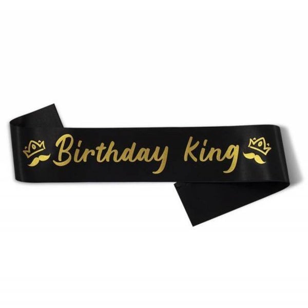 Birthday King sjerp zwart met goud