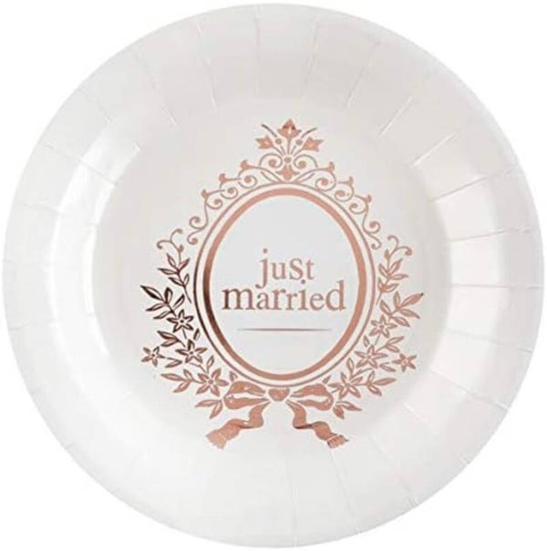 10 bordjes Just Married rosé goud