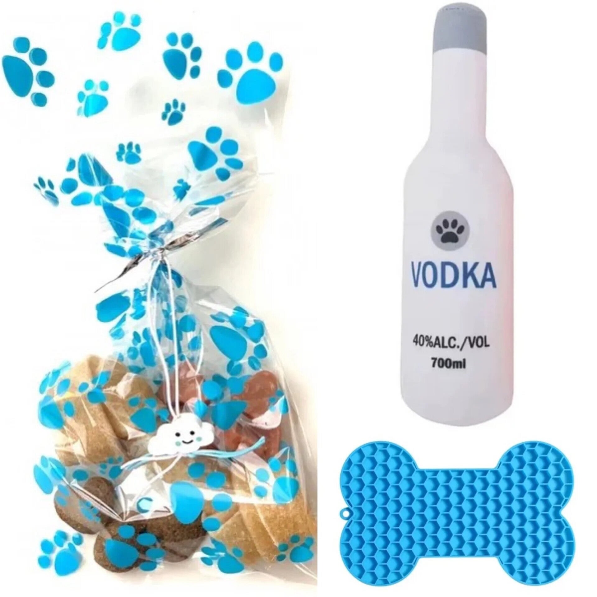 Honden cadeau pakket Vodka met een Snack