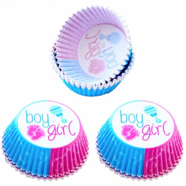 100 cupcake bakjes Boy or Girl