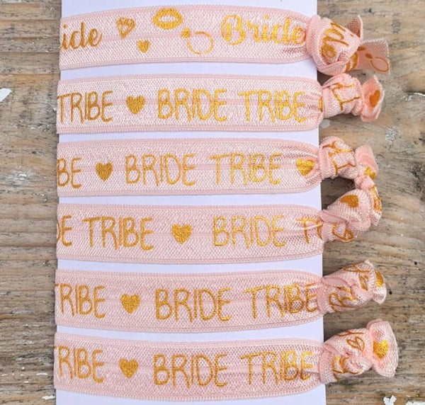 Bride en Bride Tribe armbanden set rosé goud met goud 6-delig