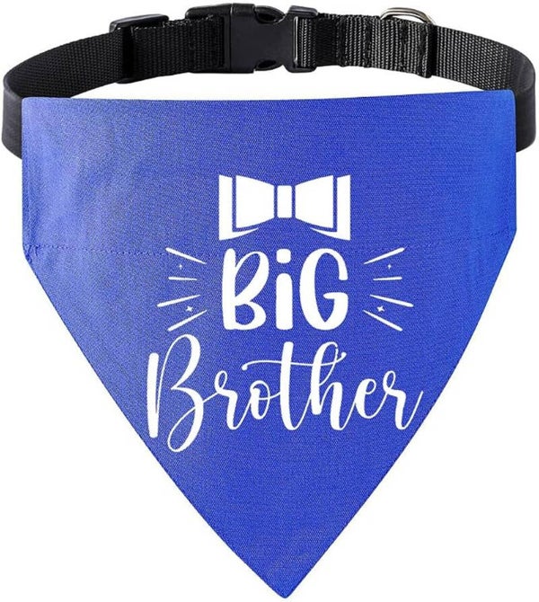 Honden bandana Big Brother blauw met makkelijke sluiting