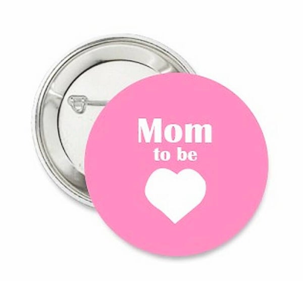 Button of kleding (magneet) roze met wit hartje met of zonder eigen tekst